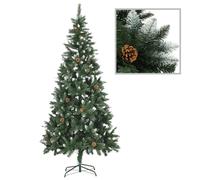 Artificial Christmas Tree with Pine Cones and White Glitter 210 cm