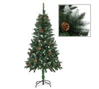 Artificial Christmas Tree with Pine Cones Green & Green & White 150 cm to 210 cm