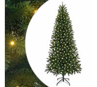 vidaXL Artificial Christmas Tree with 300 LEDs Green 210 cm PE and PVC