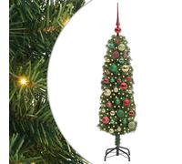 vidaXL Artificial Christmas Tree with 150 LEDs, Multicolour Balls with Stand Green 120 cm, Green