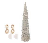 Artificial Christmas Trees, Glitter Faux Christmas Tree with Led Colorful Lights, 30x150cm, Realistic and Eye-Catching Design, Perfect for Porch Indoor Outdoor Tabletop Desktop Halloween Decorating