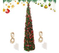 Artificial Christmas Trees, Glitter Faux Christmas Tree with Led Colorful Lights, 30x150cm, Realistic and Eye-Catching Design, Perfect for Porch Indoor Outdoor Tabletop Desktop Halloween Decorating
