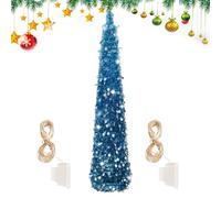 Artificial Christmas Trees, Glitter Faux Christmas Tree with Led Colorful Lights, 30x150cm, Realistic and Eye-Catching Design, Perfect for Porch Indoor Outdoor Tabletop Desktop Halloween Decorating
