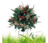 Artificial Christmas Urn - Realistic Pine Urn Insert with Tripod Stake | Stable Small Christmas Tree for Porch, Driveway, Yard and Holiday Decoration, Perfect Festive Accent for Spaces