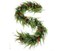 Artificial Christmas Vine Garland 200cm with Poinsettia Pine Eucalyptus