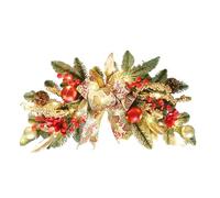 Artificial Christmas Wreath - 22" Party Decoration with Red Bow and Pine Cones, Decorative Element to Create Warm Atmosphere | Front Door Living Room Apartment Office Home