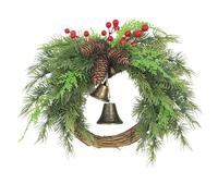 Artificial Christmas Wreath for Front Door 18 inch Christmas Wreath Outdoor Wreath with Artificial Pine Cones Woven Base Large Wicker Wreath 50cm (A, B)