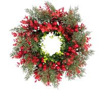 Artificial Christmas Wreath for indoors Christmas Wreath With And Green Bringing Festive Joy To Every Corner Suitable For Indoor And Outdoor Bringing Warmth Decorate (Green, 35cm)