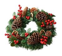 Artificial Christmas Wreath - One Door Hanging Garland, Artificial Pine Garlands, Realistic Greenery Wreaths with Red Berries for Porch, Fireplace, Door