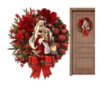 Artificial Christmas Wreath,Red Berry Pine Needles Festive Home Decorations | Red Berry Wreath Christmas Decoration,for Indoor Outdoor -Window Wall Fireplace Mantel Gatherings Wedding Outside