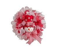 Artificial Christmas Wreath Xmas Candy Cane Wreath Xmas Red White Wreaths For Front Door Holiday For Porch (Red, One Size)