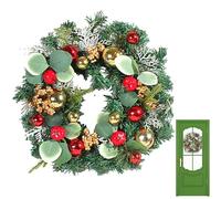 Artificial Christmas Wreaths, Artificial Christmas Decorations with Red Berries, 11.8 Inch Large Decorative Christmas Wreaths for Indoor and Outdoor Use as well as the Window Wall on the