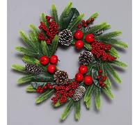 Artificial Christmas Wreaths for Front Door, 16inch Christmas Wreath Outdoor, Xmas Wreath for Windows, Christmas Garland Decor for Wall Fireplaces Living Rooms