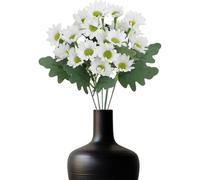 Artificial Chrysanthemums at Sunset - 32cm Autumn Flowers, Leaves and Chrysanthemums | UV Protection Waterproof Windproof Realistic Fall Leaves with Eucalyptus Trees Garden, Patio,