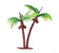 Artificial Coconut Tree, 6.3x6.5cm Plastic Model Palm for Architectural Landscape, Sand Table Decor, Bright Green Faux Plant for Home Garden Party Display