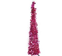 Artificial Collapsible Tinsel Christmas Trees with Stand - Wedding & Home Party Decorative Trees, Glittering Sequins & Sparkles, Pop Up Xmas Tree