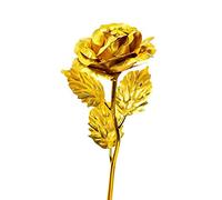 Artificial Colour Rose Valentine Day Gold Plated Golden Rose Flowers Holiday Present Wedding Party Decor