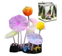 Artificial Coral Decor, Glowing Aquarium Ornament, Realistic Fish Tank Reef, Silicone Underwater Landscape for Freshwater Saltwater Aquarium Underwater Garden Use 5.31x3.74x2.56 Inches