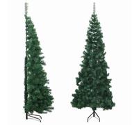 Artificial Corner Christmas Tree Green 210 cm PVC Needles Space Saving for Corners Sturdy with Steel Stand Festive Christmas Decoration for Indoor Use