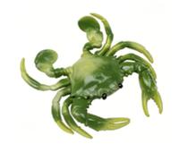 Artificial Crab Toy Soft PVC Simulation, Lifelike Crab Prop for Marine Education, 11.5x11x3cm, Perfect for Kids and Photography (Green)