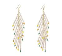 Artificial crystal geometric lines fringed earrings, featuring a simple and exclusive style with a touch of sophistication