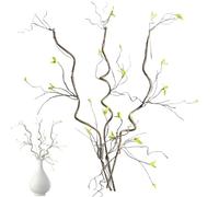 Artificial Curly Willow Branches, 3Pcs Resin Branches for Vase, 35.4 Inch Decorative Brown Twig Stems, Decorative Dry Twigs