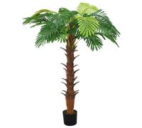 Artificial Cycas Palm Tree 160 cm Green with Pot Made of Solid Wood and Plastic, Easy to Clean and Realistic, Ideal for Living Room, Office, Balcony, Indoor and Outdoor Decoration