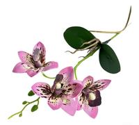 Artificial Cymbidium Orchid Flower With Flexible Film Construction And Soft Plastic Support For Dynamic Angle Placement(Black Spots)