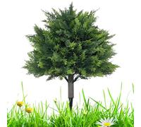 Artificial Cypress - Artificial Tree 60 cm Outdoor, Evergreen Artificial Plant, Balcony Plant with Ground Hooks, UV Resistant Garden Decoration, Artificial Cedar for Garden Patio, Realistic All Year