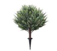 Artificial Cypress Topiary Trees with Ground Spikes - UV Resistant & Fade-Proof Faux Cedar Bushes - Lifelike Outdoor/Indoor Topiary Plants for Front Porch, Patio, Garden, Living Room Decor