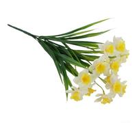 Artificial Daffodil Bouquet, 5PCS Realistic Yellow Narcissus Flowers for Home Wedding Decor, Handmade Spring Floral Arrangement(Two-color)