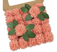 Artificial Dahlia Flowers 25pcs Real Looking Coral Artificial Rose with Stems for DIY Wedding Bouquets Centerpieces Arrangements Bridal Shower Party Home Decorations
