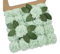 Artificial Dahlia Flowers 25pcs Real Looking Mint Green Artificial Rose with Stems for DIY Wedding Bouquets Centerpieces Arrangements Bridal Shower Party Home Decorations