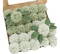 Artificial Dahlia Flowers 25pcs Real Looking Sage Green Artificial Rose with Stems for DIY Wedding Bouquets Centerpieces Arrangements Bridal Shower Party Home Decorations