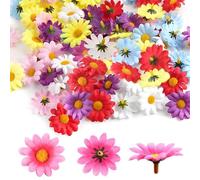 Artificial Daisy Flower Heads, 150 PCS Artificial Flower Heads, Craft Fake Flowers Decoration Multi-Color Small Faux Flowers Head for DIY Crafts Scrapbooking Wedding Party Table Home Decoration(4CM)