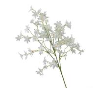 Artificial Dancing Orchid Stem with Lilac Blooms, 74 cm Tall Silk Flower for Wedding Arrangements, Modern Home Decor, Living Room Office Floral(White)