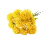 Artificial Dandelion Simulated Flower Ornament for Home Wedding Party Decoration, Plastic Single Stem Faux Bloom in White Green Red Purple Yellow (C130 yellow)