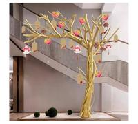 Artificial Dead Tree, Gold Faux Plants Solid Wood Decor, for Landscaping Cat Climbing Tree Bird Perch Indoor Outdoor Decoration(2mX1.5m)