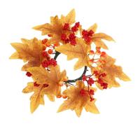 Artificial Decor Pvc Leaf Candle Ring Cloth Orange Wreath
