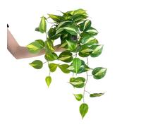 Artificial Devil's Ivy Pothos Plant, 70cm Indoor Trailing Plant, Variegated Green Leaves In Black Pot