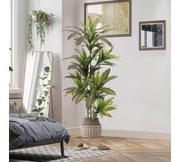 Artificial Dragon Tree 150 cm Artificial Tropical Dracaena Plant Large - Plastic Dracaena Artificial Plants in Pot for Living Room Office Balcony Decoration - Adjustable Branches & Leaves - UV