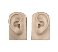 Artificial Ear Model Soft Silicone Left and Right Ear Mold for Acupunctures Training Practical Jewelry Display Props Artificial Human