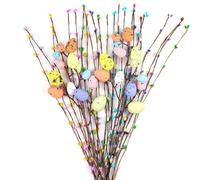 Artificial Easter Egg Tree Branches,Easter Vase Filler Easter Decorations, Indoor Easter Eggs Pick Plant for Spring,Easter Egg Flowers Picks Decor,Artificial Easter Egg Tree Branches (2 Set)