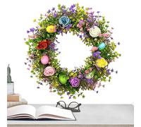 Artificial Easter Wreath - ABS, 45cm Easter Door Wreath Colorful Design | Spring Decor Hanging Farm Holiday Wreaths for Front Door Wall Window Fireplace Pati
