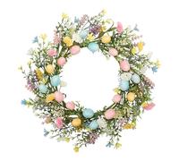 Artificial Easter Wreath For Front Door Spring Easter Garland Wreath With Colorful Eggs Mixed Flowers And Green Leaves Artificial Flower Garland For Wall Home Wedding 2026 (B, 1.00)