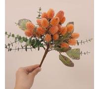 Artificial Eryngium Bouquet Designed for Office and Event Decoration, Made from Plastic with Realistic Floral Details (Orange)