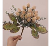 Artificial Eryngium Bouquet Designed for Office and Event Decoration, Made from Plastic with Realistic Floral Details (White)