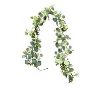 Artificial Eucalyptus Garland,180cm Artificial Ivy Garland,Green Hanging Vines DIY Styling,Realistic Leaves & Blooms,for Wedding Table Decoration,Home Decoration (1PC)
