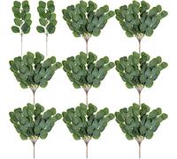 Artificial Eucalyptus Leaf Stem Long Oval Eucalyptus Artificial Greenery Leaves for Wedding, Holiday, Garden, Home, Office, Greens Decor (50 Pieces)