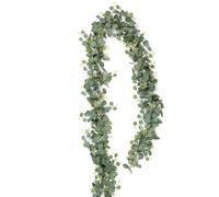Artificial Eucalyptus Leaves Greenery Garland Faux Plant Spring Vines With White Berries Decor For Wedding Flowers Party little olive plants,potted lilies topiary,faux garland,ivy ornament,min